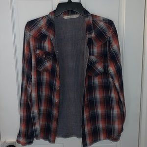 Orange, Blue and White Flannel!